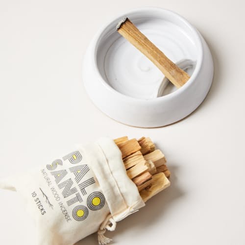 laydown image of Palo Santo Burner with Sticks
