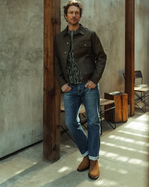 lifestyle image of Dry Wax Trucker Jacket