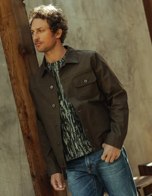 lifestyle image of Dry Wax Trucker Jacket