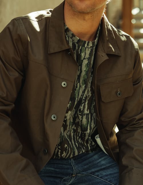 lifestyle image of Dry Wax Trucker Jacket