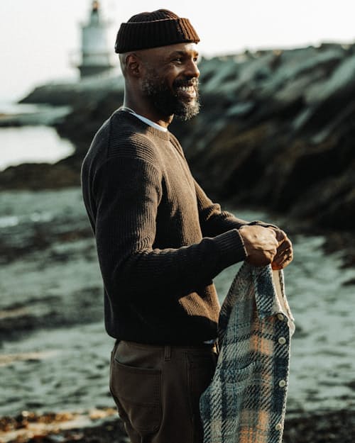 lifestyle image of Bolinas Recycled Cotton Crewneck Sweater