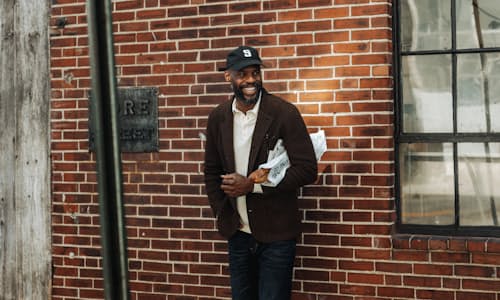 lifestyle image of The Boiled Wool Chore Blazer