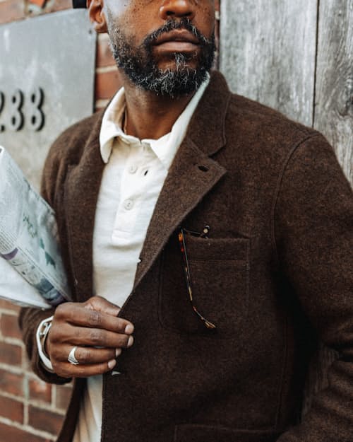 lifestyle image of The Vintage Slub Long Sleeve Polo