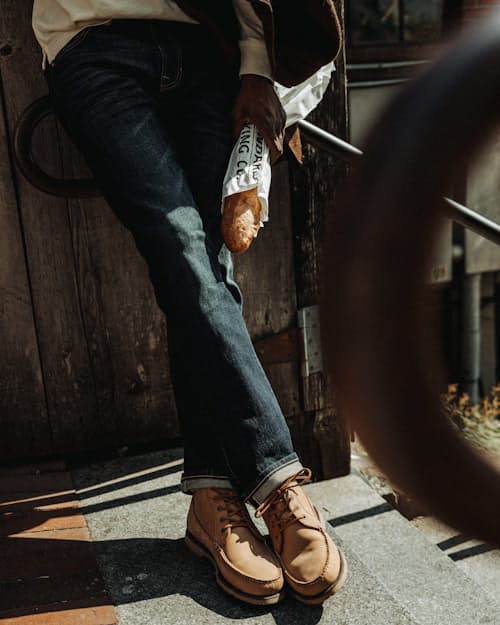 lifestyle image of Stretch Selvedge Denim - HB Straight