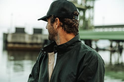 lifestyle image of Waxed Harrington Jacket