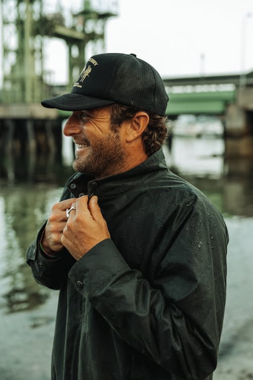 lifestyle image of Waxed Harrington Jacket