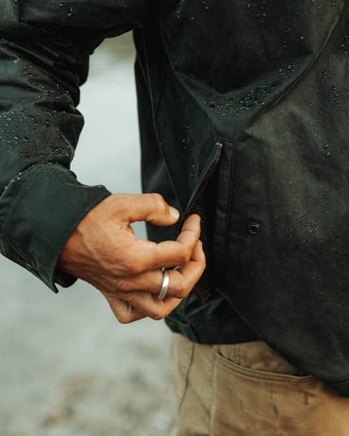 lifestyle image of Waxed Harrington Jacket