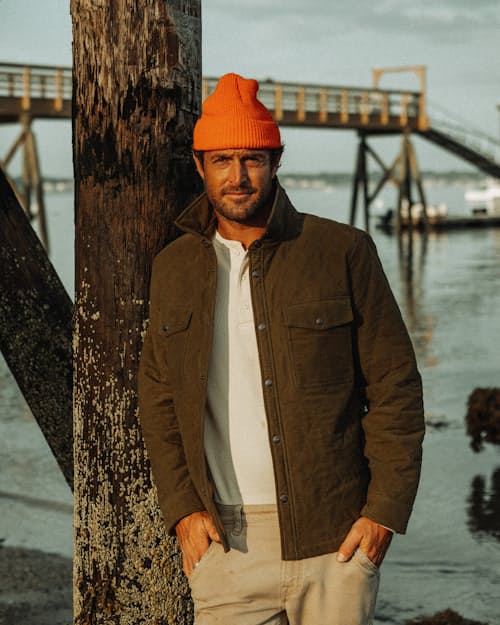 lifestyle image of Italian Moleskin Shirt Jacket