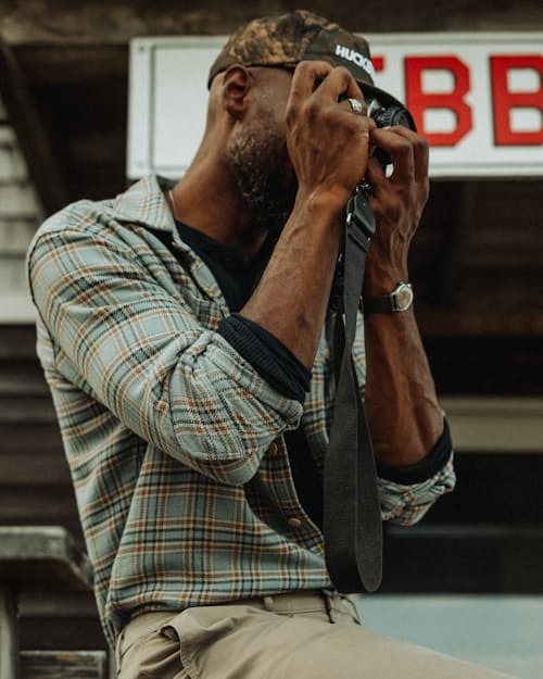 lifestyle image of Flannel Crossback Workshirt