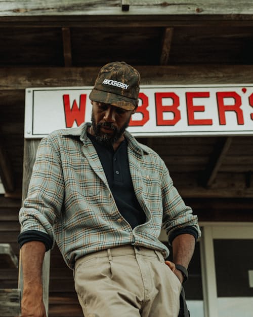 lifestyle image of The Trailhead Camo Snapback