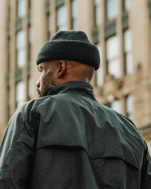 lifestyle image of Waxed Harrington Jacket