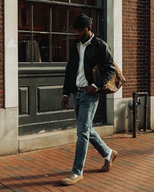 lifestyle image of Stretch Selvedge Denim - HB Straight
