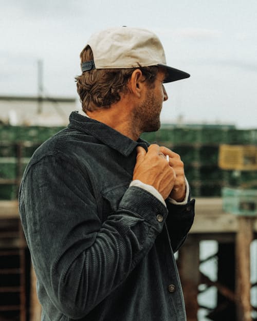 lifestyle image of Straight Hem Corduroy Workshirt