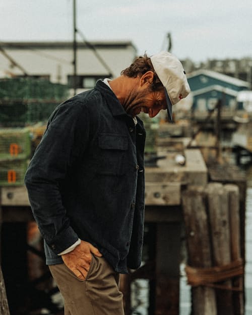 lifestyle image of Straight Hem Corduroy Workshirt