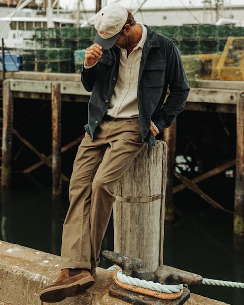lifestyle image of 365 Pleated Chino Pant - HB Classic