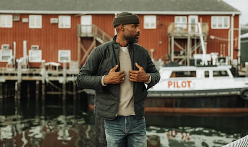 lifestyle image of York Quilted Waxed Jacket