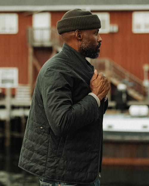 lifestyle image of York Quilted Waxed Jacket