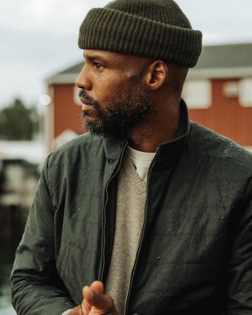 lifestyle image of York Quilted Waxed Jacket