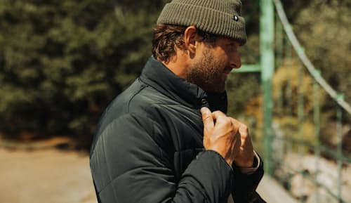 lifestyle image of The Jackson Quilted Down Zip Up Jacket