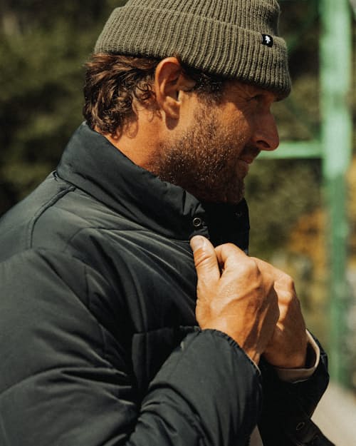 lifestyle image of The Jackson Quilted Down Zip Up Jacket
