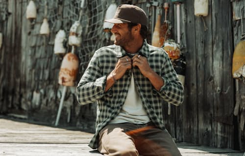lifestyle image of Flannel Crossback Workshirt