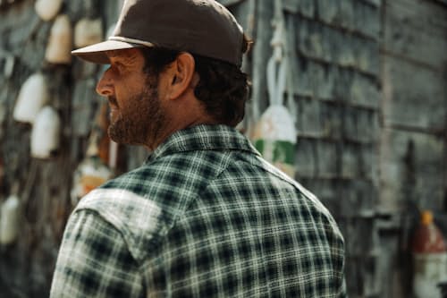 lifestyle image of Flannel Crossback Workshirt