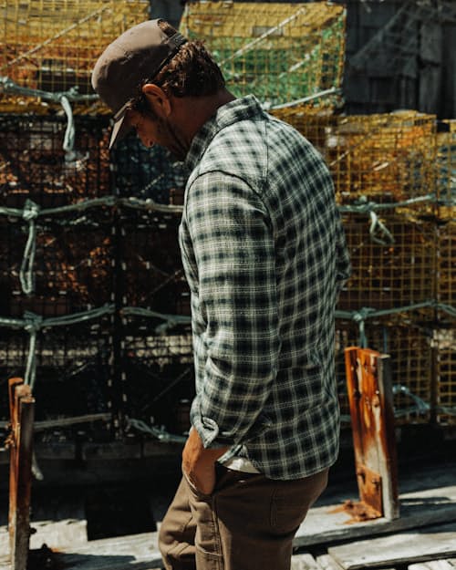 lifestyle image of Flannel Crossback Workshirt