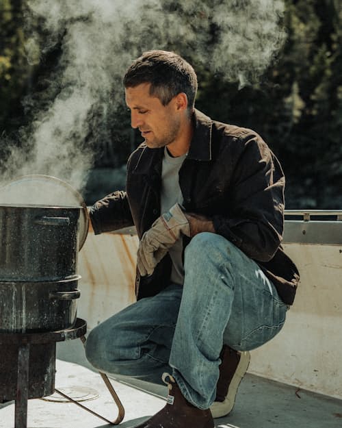 lifestyle image of Huckberry x XTRATUF Legacy Elevate Deck Boot