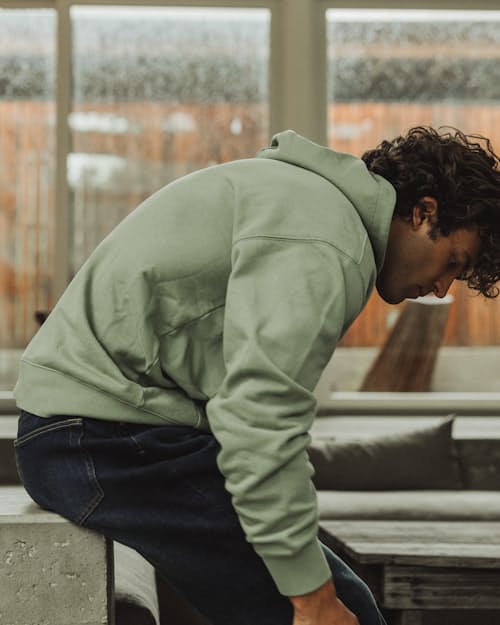 lifestyle image of Midweight Terry Pullover Hoodie