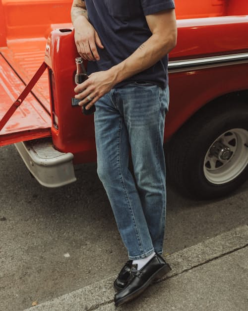 lifestyle image of Stretch Selvedge Denim - HB Straight