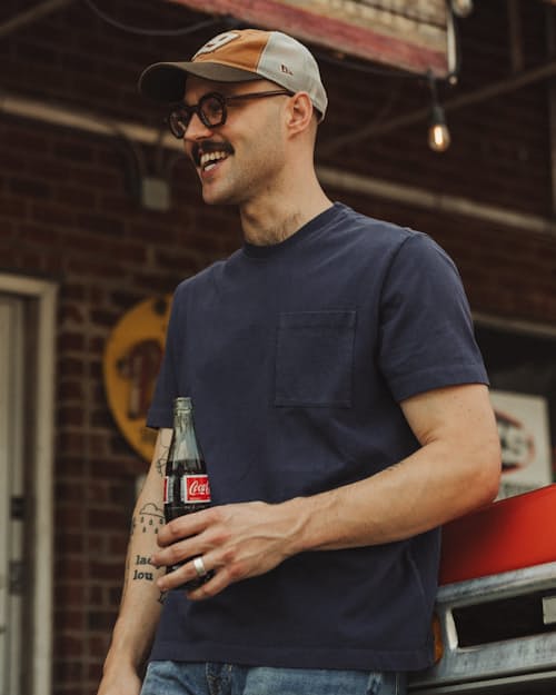 lifestyle image of American Heavyweight Pocket T-Shirt