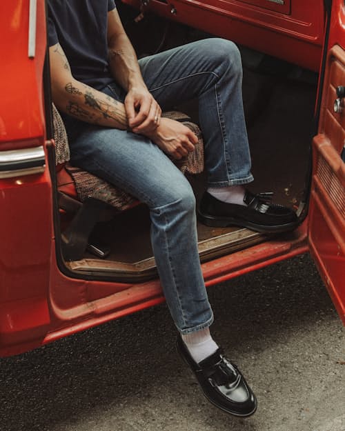 lifestyle image of Stretch Selvedge Denim - HB Straight