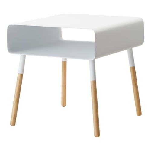 laydown image of Plain Side Table with Storage Shelf