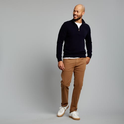 laydown image of Classic Cashmere Quarter Zip Sweater