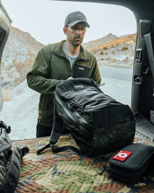 lifestyle image of R2 TechFace DWR Jacket