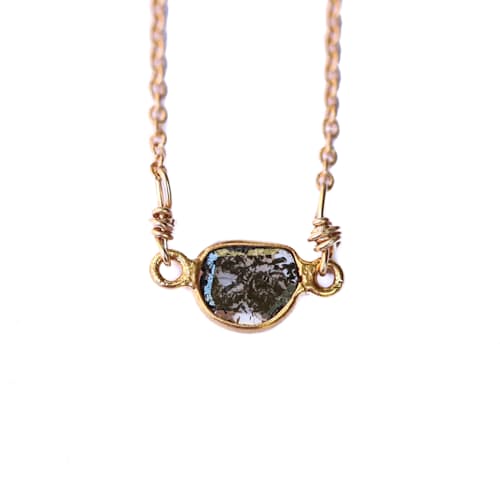laydown image of Black Diamond Slice Necklace