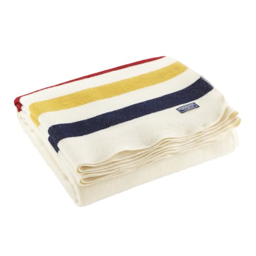 laydown image of Revival Stripe Wool Throw