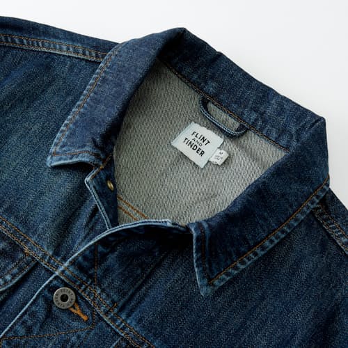laydown image of Denim Trucker Jacket