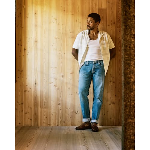 lifestyle image of Japanese Stretch Selvedge Denim - HB Straight