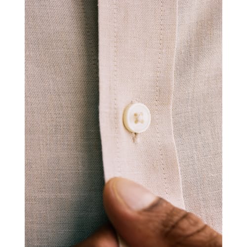 lifestyle image of Wrinkle-Free Linen Short Sleeve Shirt