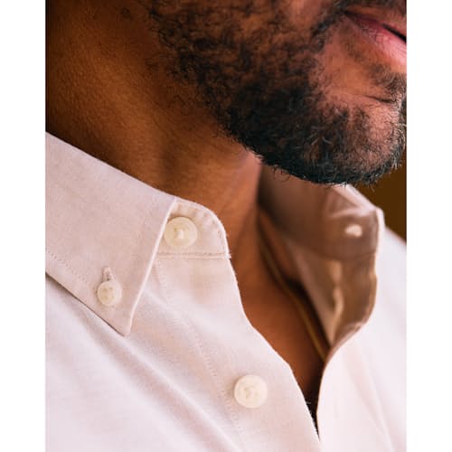 lifestyle image of Wrinkle-Free Linen Short Sleeve Shirt