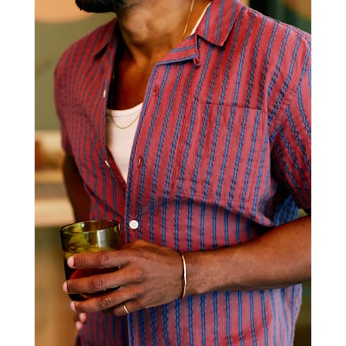 lifestyle image of Seersucker Camp Collar Shirt