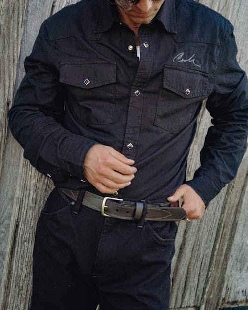 lifestyle image of Cash Diamond Snap Western Shirt