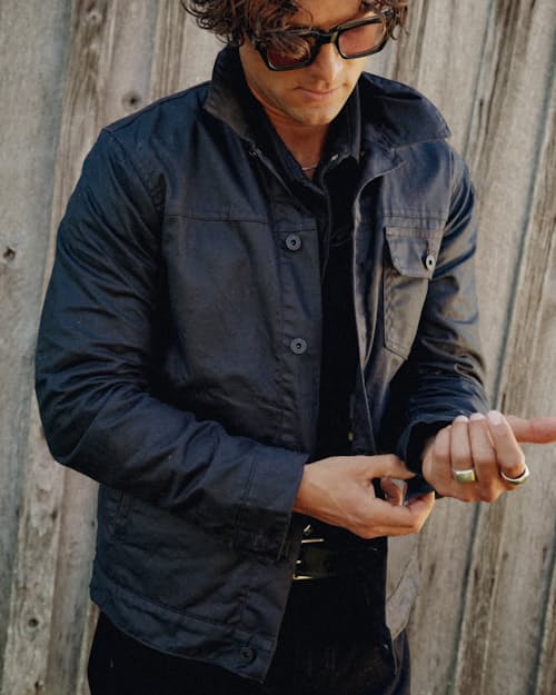 lifestyle image of Cash Flannel-Lined Waxed Trucker