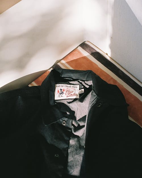 lifestyle image of Embroidered Western Waxed Snap Jacket