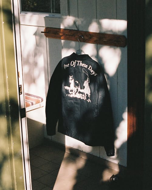 lifestyle image of Embroidered Western Waxed Snap Jacket