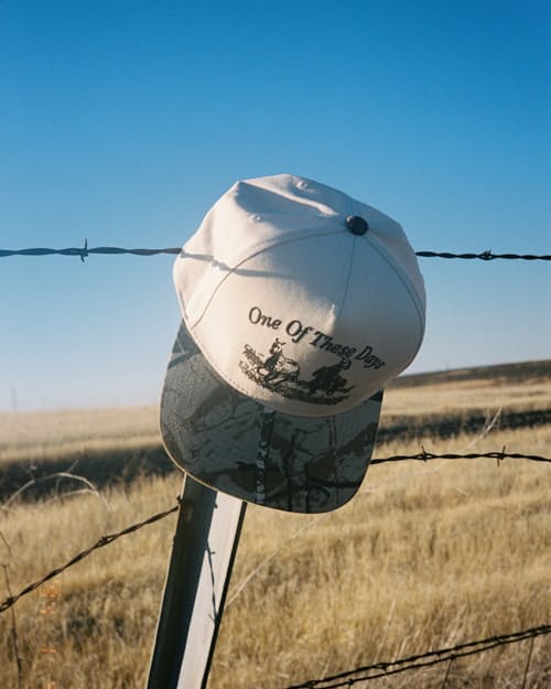 lifestyle image of Huckberry x Matt McCormick Just for a Moment 5 Panel Hat