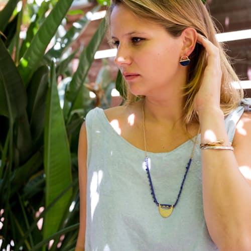 laydown image of Horizon Hand Knotted Necklace