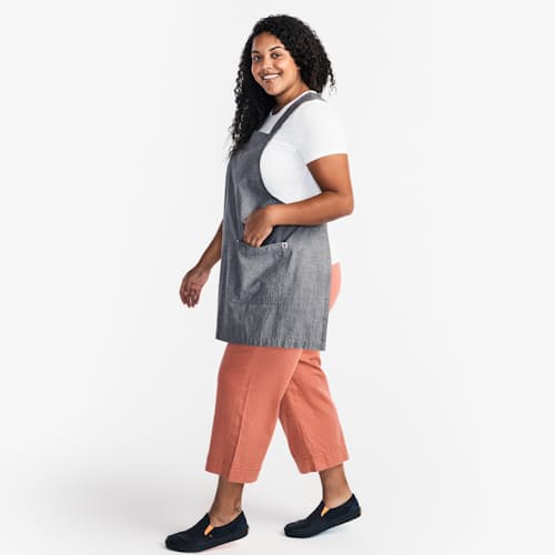 laydown image of Chambray Smock Apron