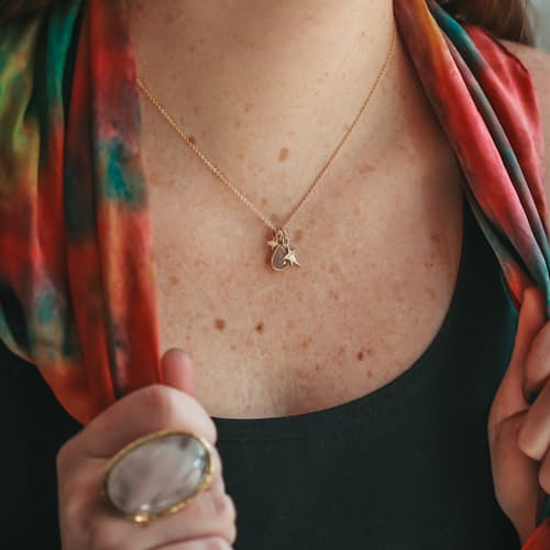 laydown image of Chalcedony Charm Necklace